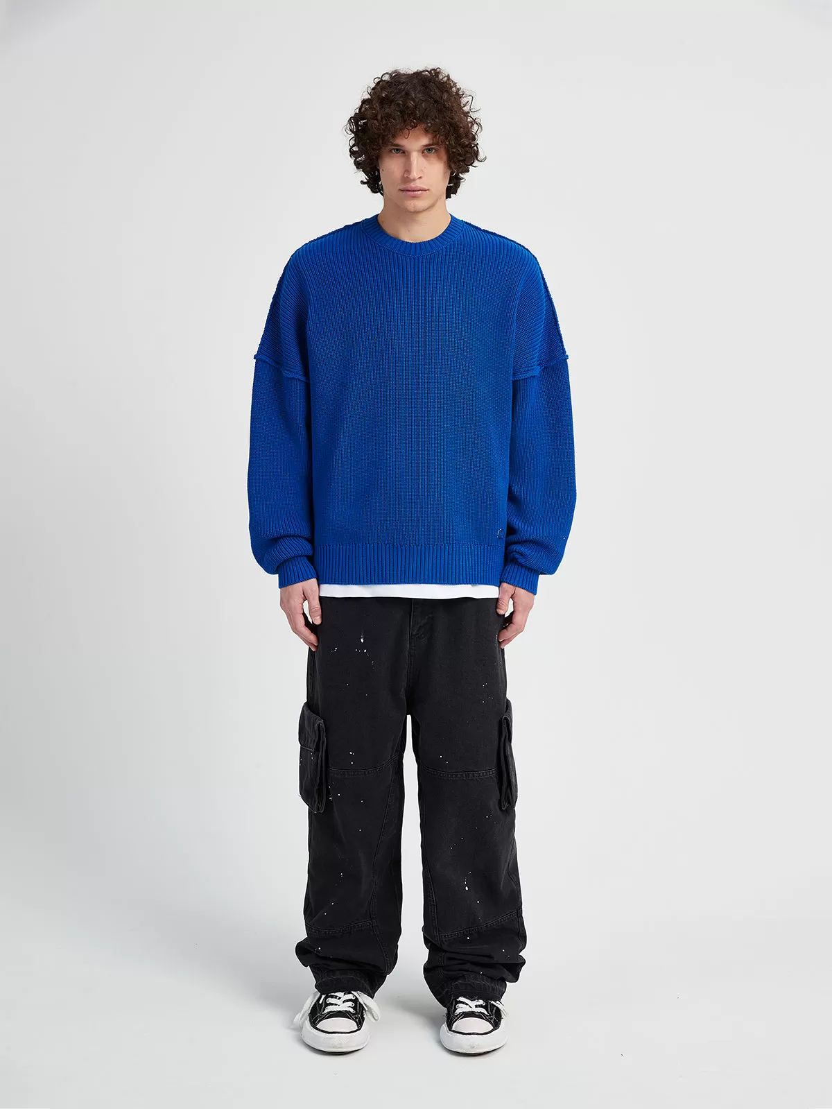 CREATIVE DEPT KNIT SWEATER - BLUE