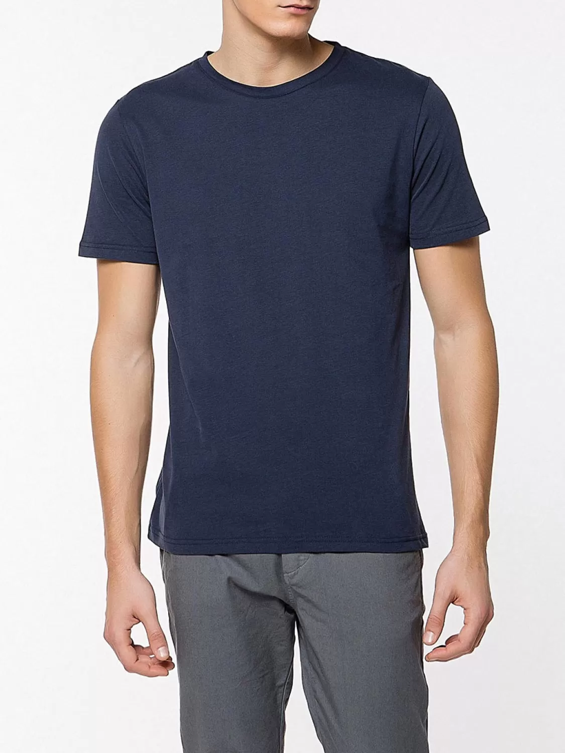 Crew Neck Organic Cotton T-shirt Navy