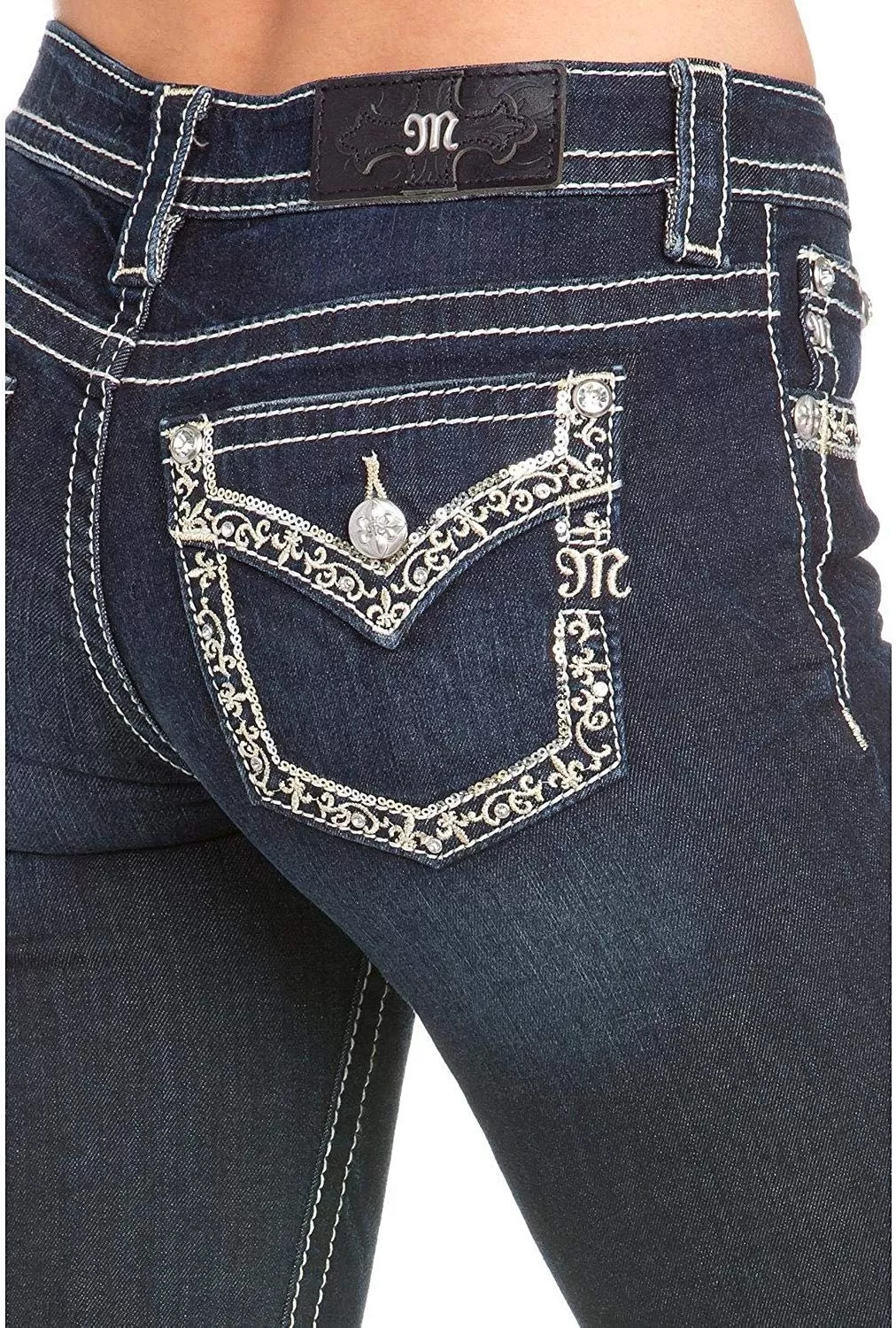 Cuffed Dark Skinny Jeans