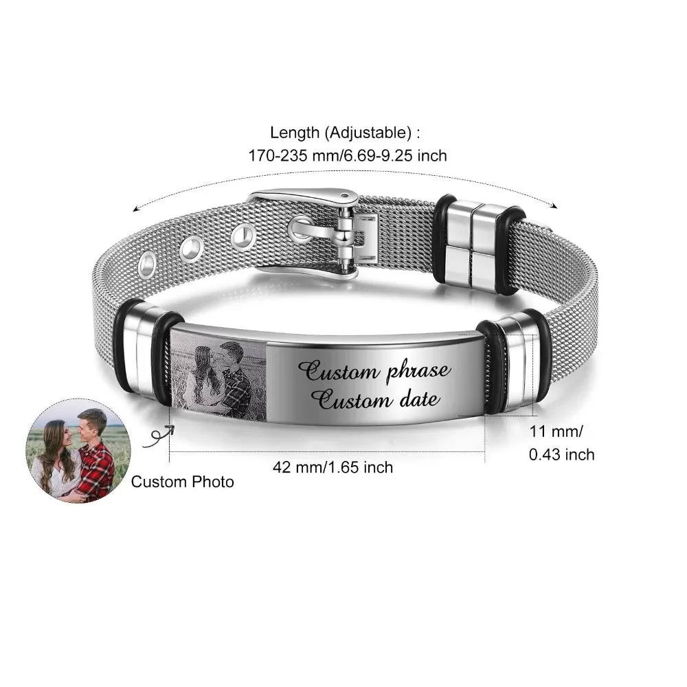 Customized Engraved Name Date Bracelet