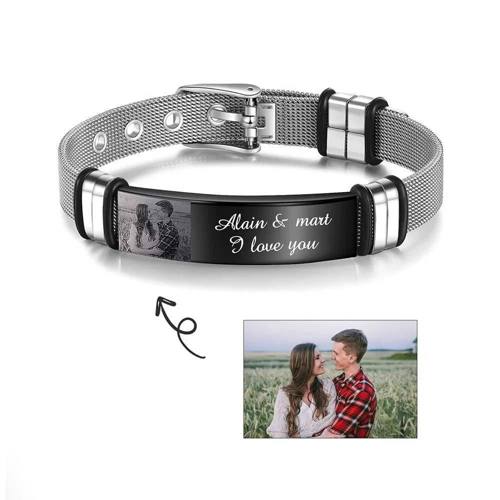 Customized Engraved Name Date Bracelet