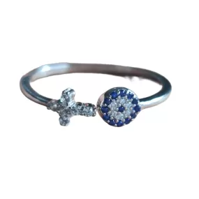 Dana Evil Eye and Cross Ring