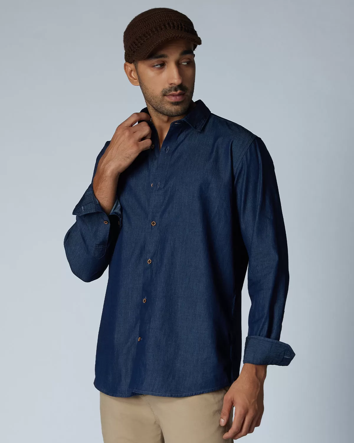 Dark Blue Denim Shirt