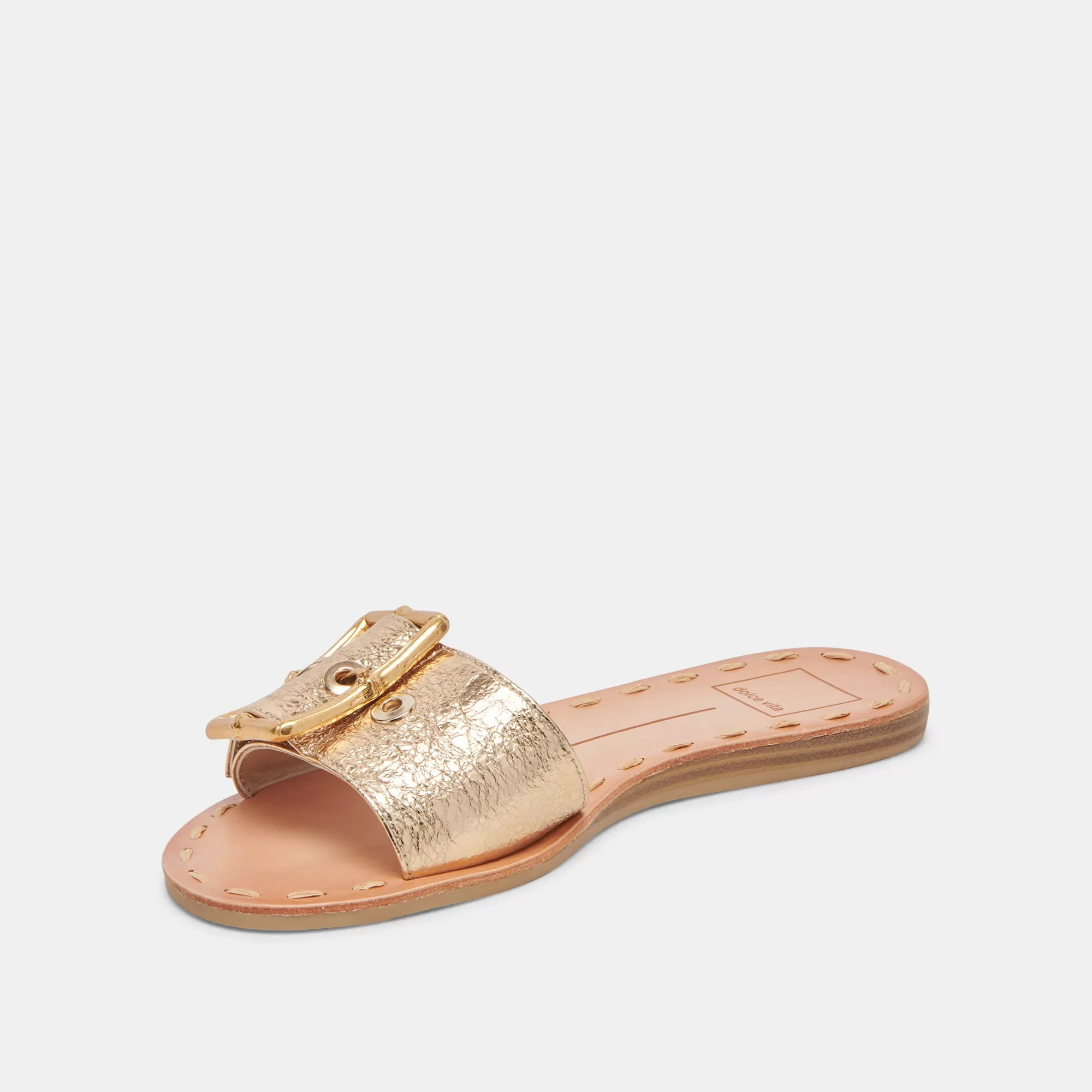 DASA SANDALS GOLD CRACKLED LEATHER