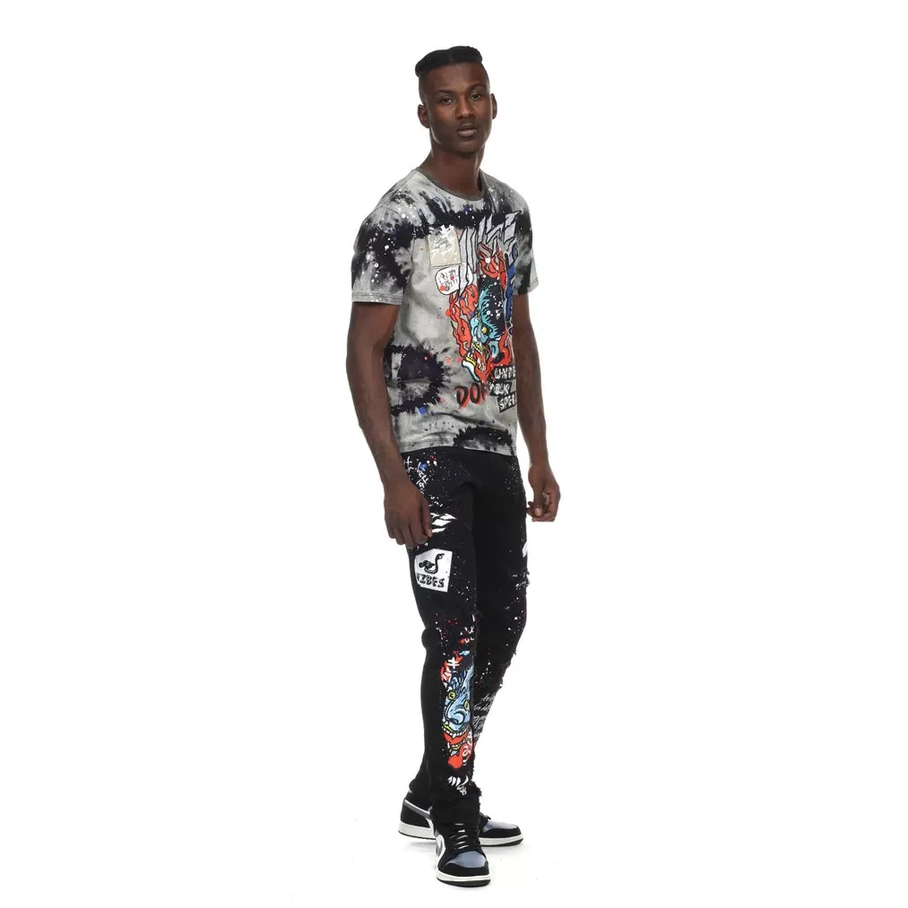 Demon Tie Dye Tee - Black