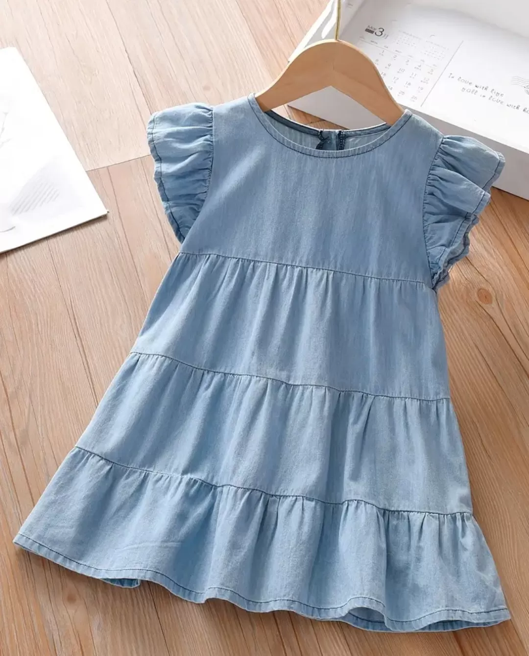 Denim Flutter Dress