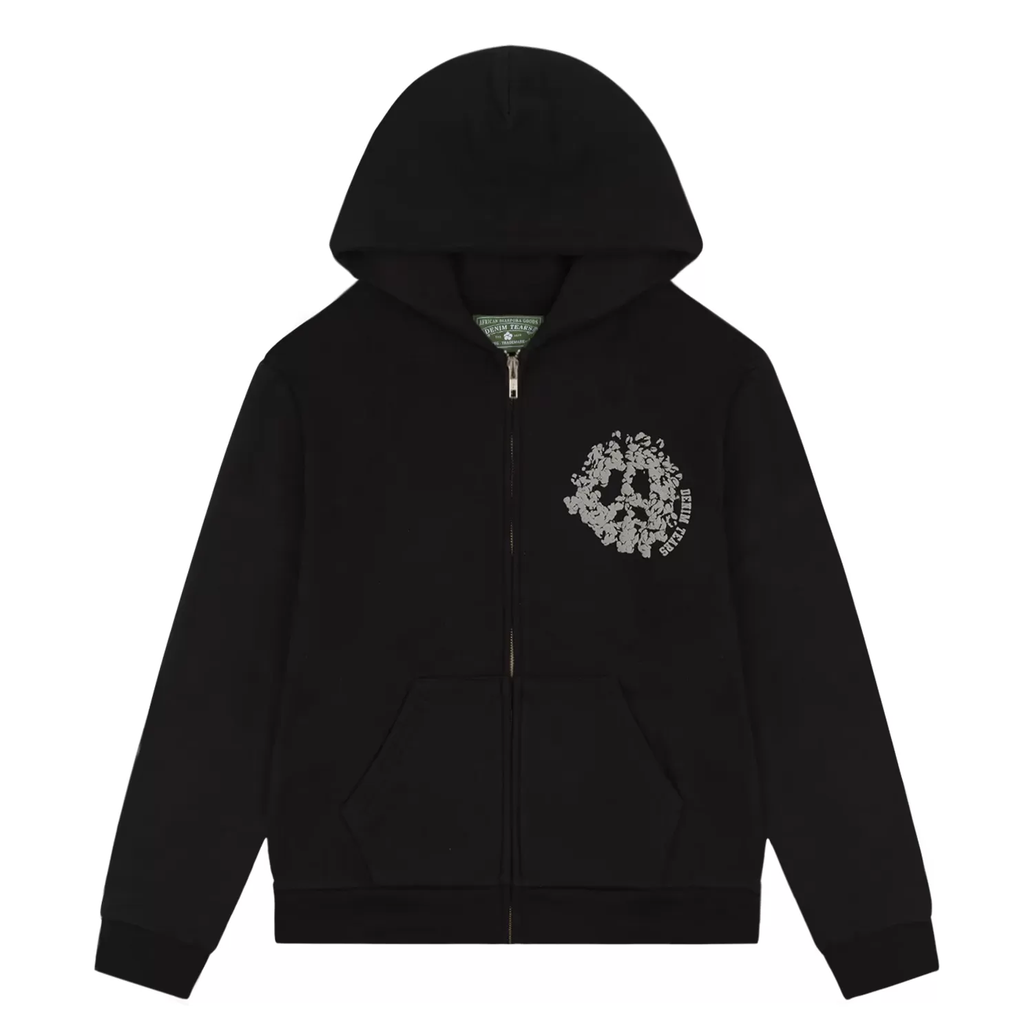 Denim Tears University Zip Up Sweatshirt Black