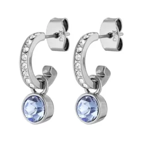 DESSA SHINY SILVER LIGHT BLUE EARRINGS