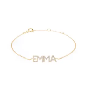 Diamond Pavé Personalized Block Letter Bracelet