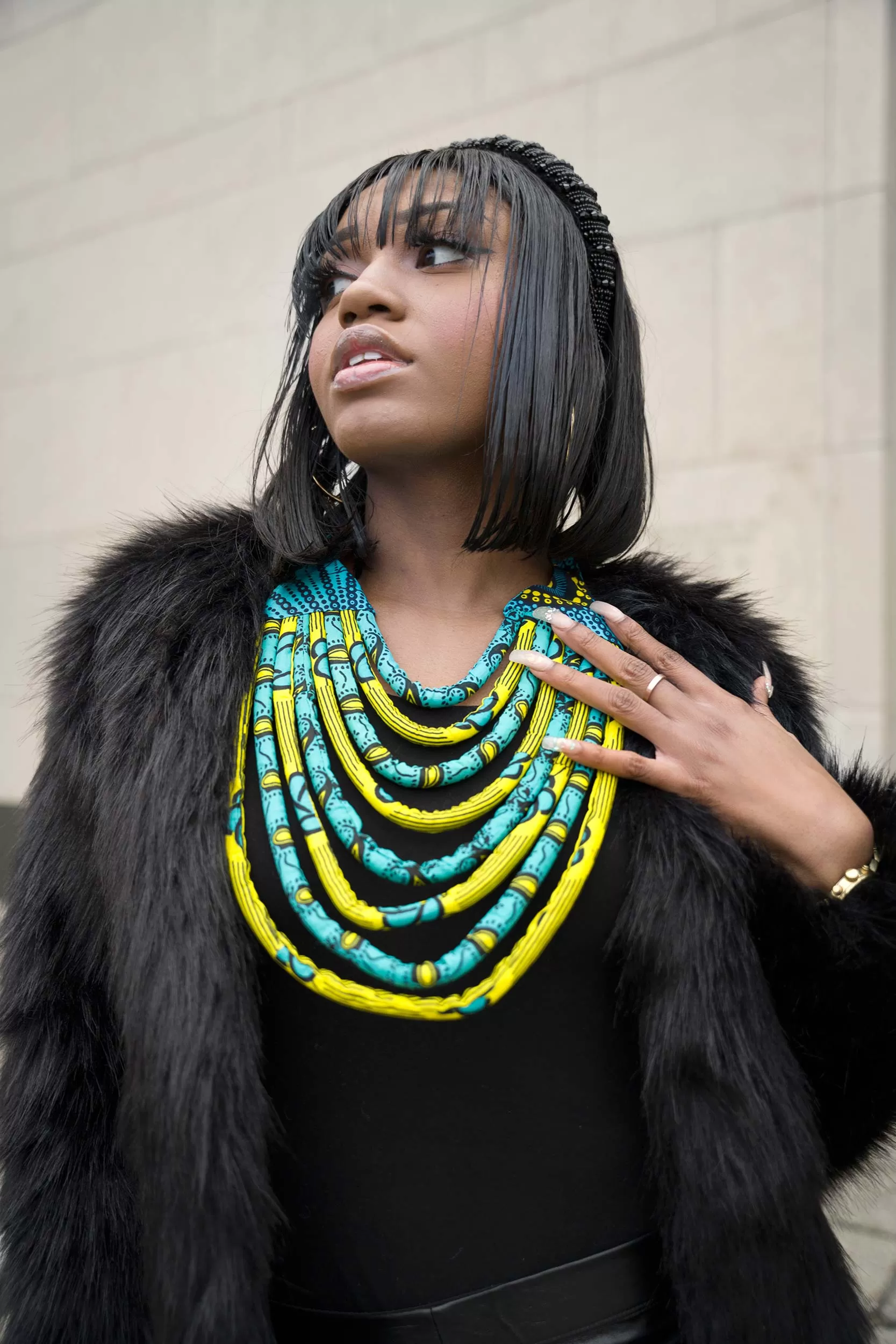 DIDI African Print Layered Necklace