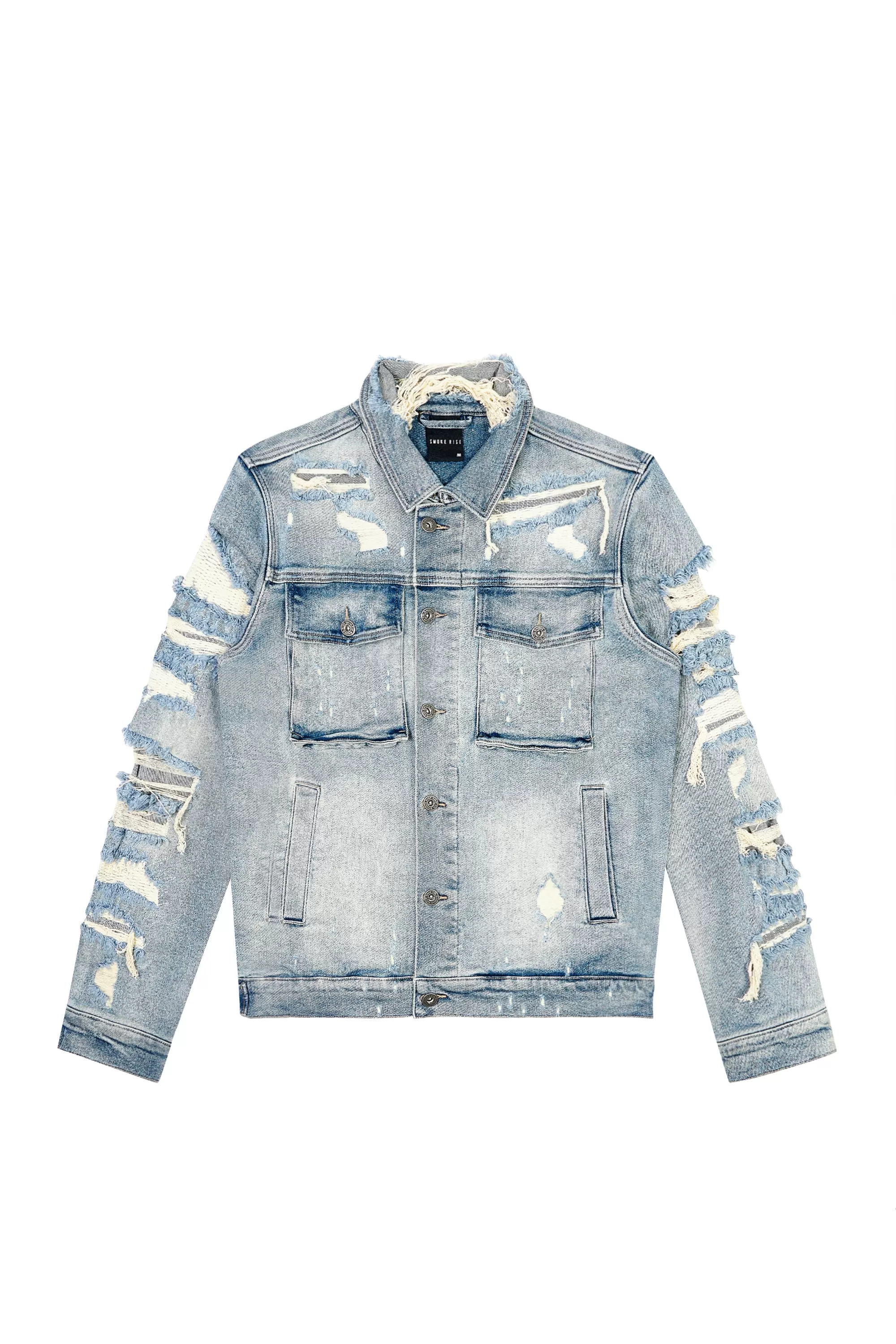 Distressed Rip & Repair Jean Jacket - Suffolk Blue