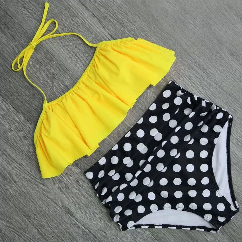 DOUBLE-RUFFLE DOUBLE-TROUBLE TWO-PIECE SWIMSUIT