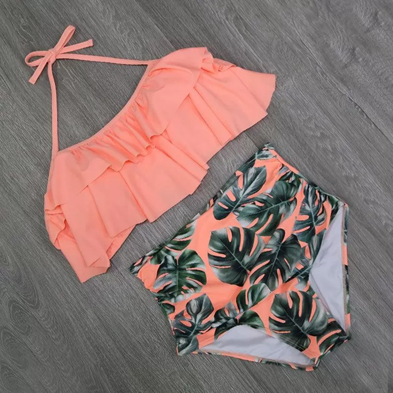 DOUBLE-RUFFLE DOUBLE-TROUBLE TWO-PIECE SWIMSUIT