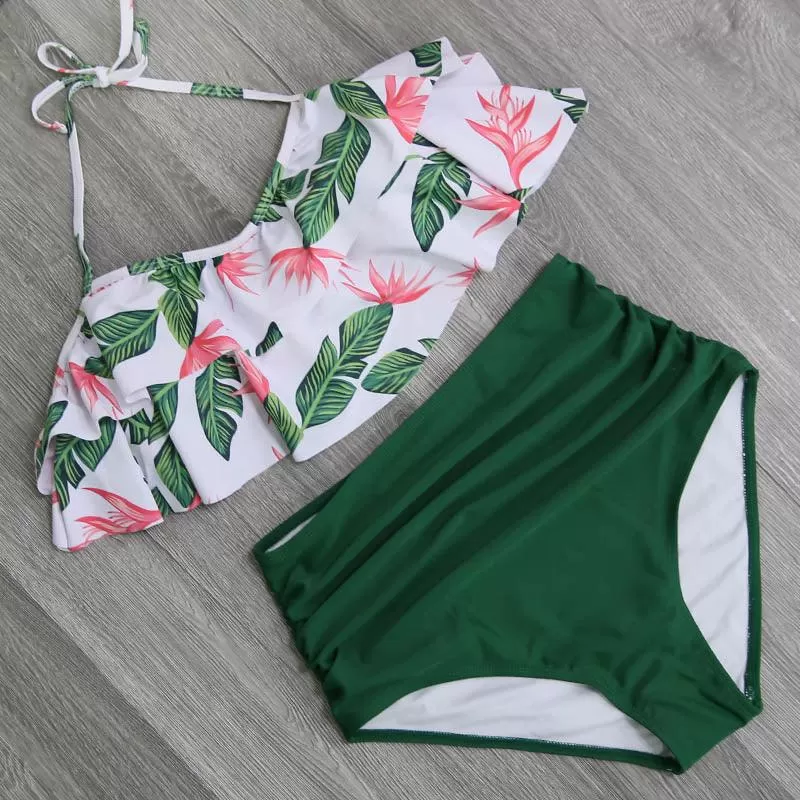 DOUBLE-RUFFLE DOUBLE-TROUBLE TWO-PIECE SWIMSUIT