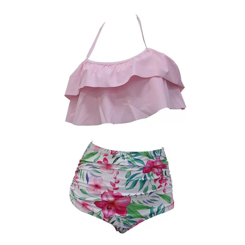 DOUBLE-RUFFLE DOUBLE-TROUBLE TWO-PIECE SWIMSUIT