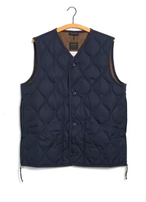 DOWN VEST | Military V-Neck Down Vest | Navy