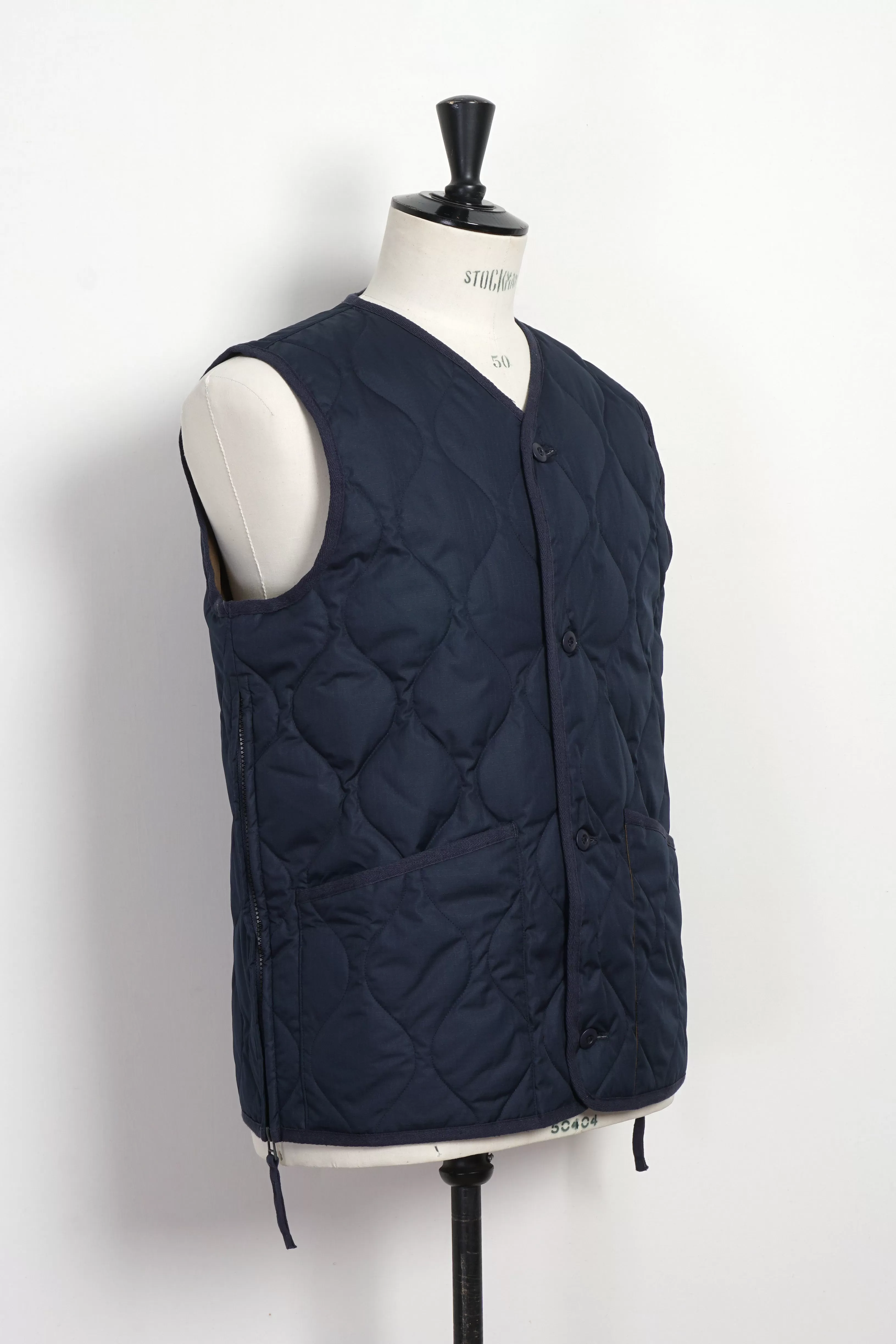 DOWN VEST | Military V-Neck Down Vest | Navy