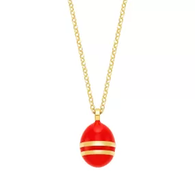 Easter Egg Papaya Orange | Enamel | 18K Gold Plated 925 Silver