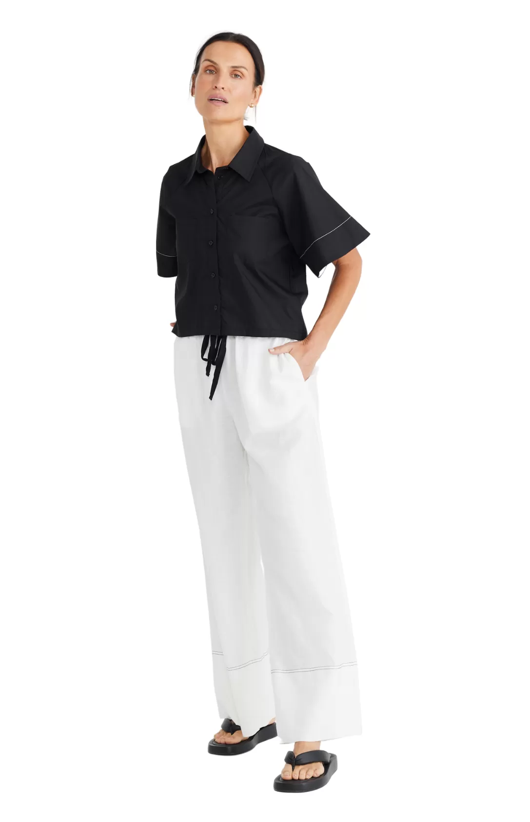 Elevate Linen Pant - White