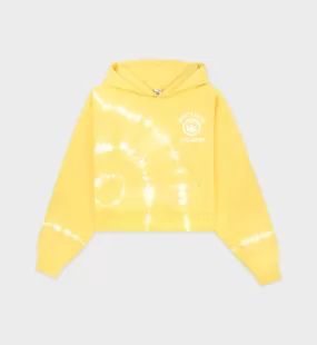 Emblem Cropped Hoodie - Sunshine Tie Dye