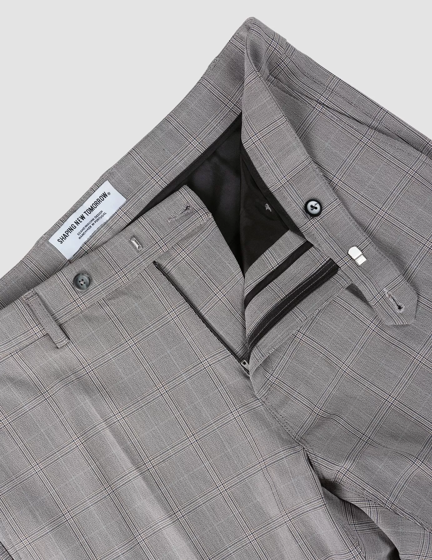 Essential Suit Checked Pants Slim Sterling Grey