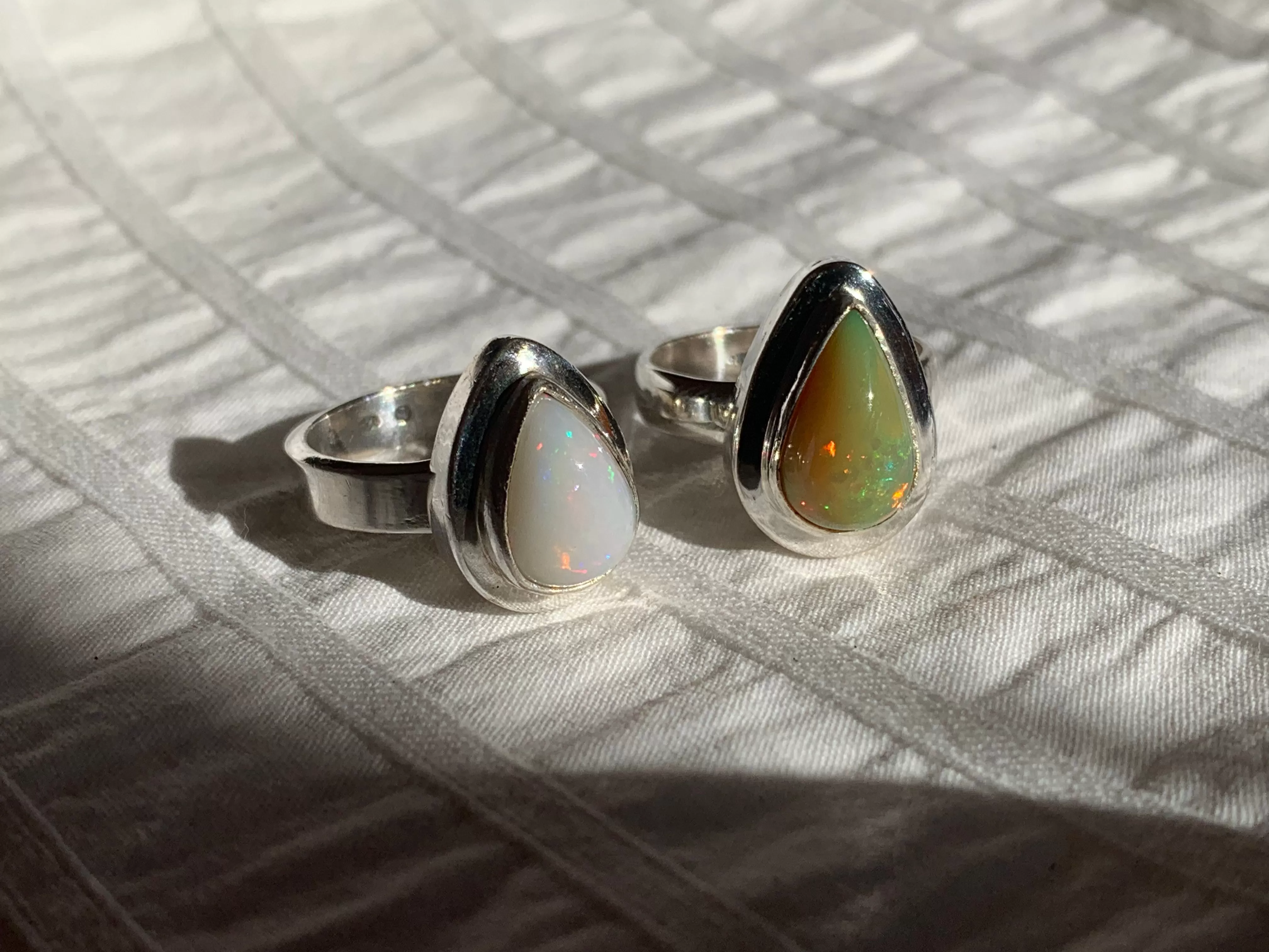 Ethiopian Welo Opal Ansley Ring - Teardrop (US 8 & 9)