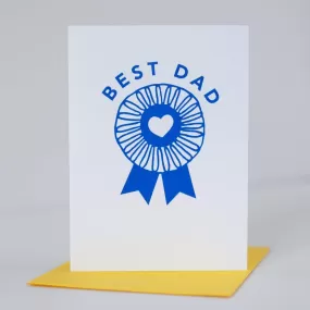 father's day card, blue ribbon best dad greeting card