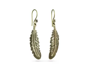 Feather Earrings - Bronze