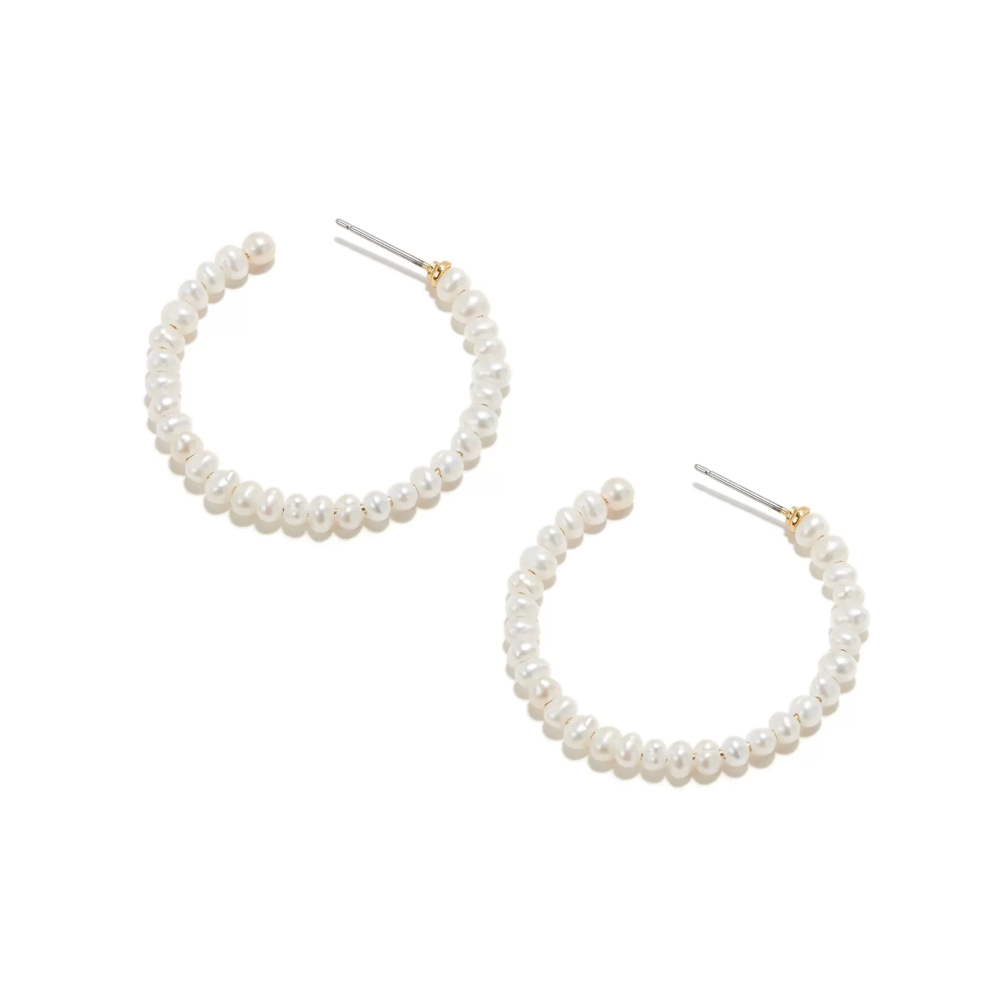 Freshwater Pearl Med Hoop Earrings