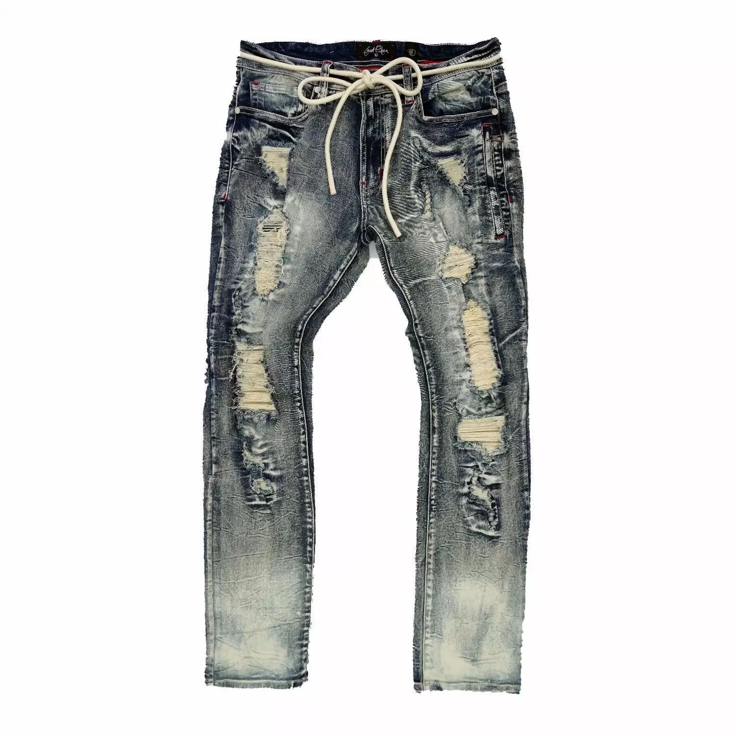 Frost Shredded Blue Jeans