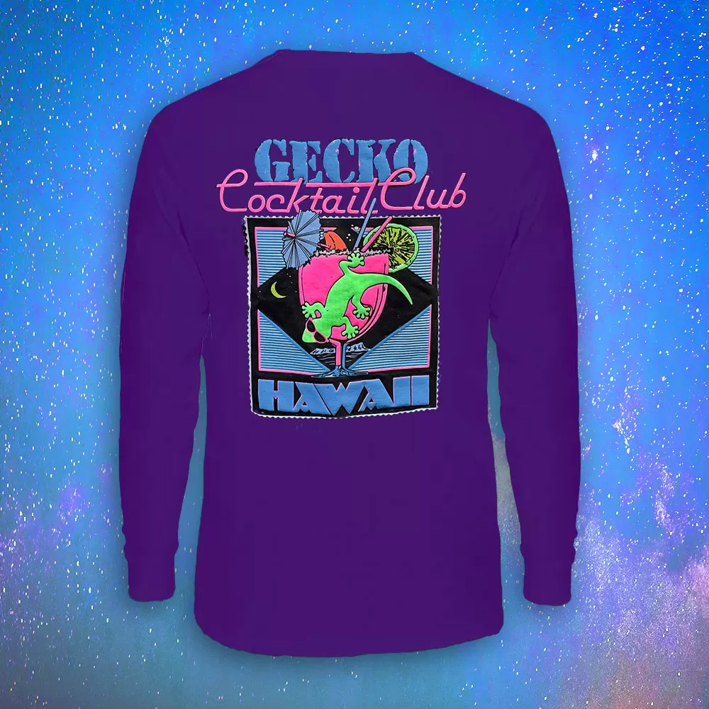 Gecko Cocktail Club Purple Long Sleeve Tee