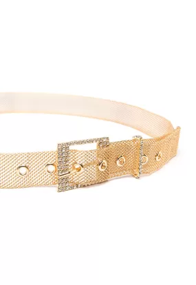 Gilt Metal Mesh Rhinestone Belt