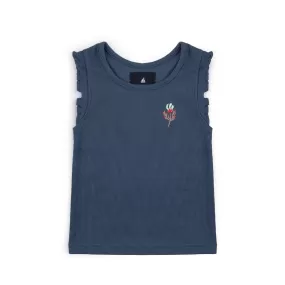 GIRL'S NAVY SLEEVLESS TOP