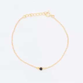 Gold Vermeil Black Onyx Solitaire Bracelet