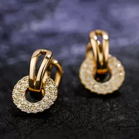 Gorgeous Silver Round Zircon Earrings - The Perfect Fashion Accessory for Stylish Women