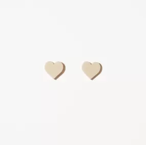 Heart Stud Earrings - Linen