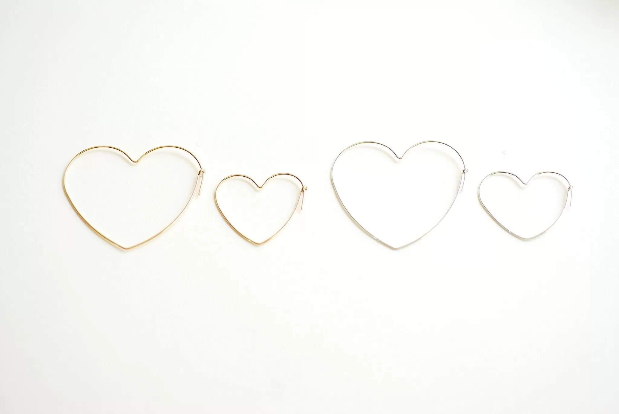 Heart Wire Wholesale Hoop Earrings- 14k Gold Filled or Sterling Silver Hoop Earrings, Open Heart Wire, Love Heart Shaped Earrings, Heart Hoop Earwire