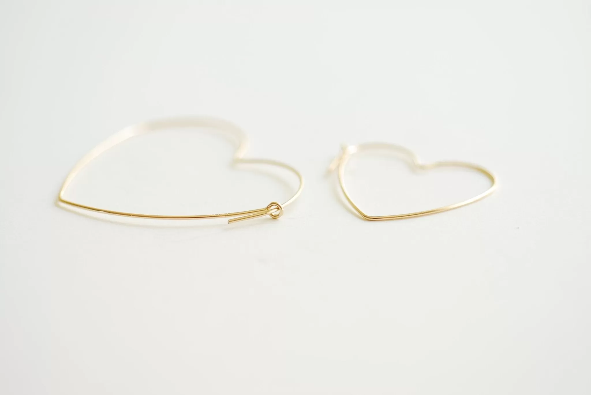 Heart Wire Wholesale Hoop Earrings- 14k Gold Filled or Sterling Silver Hoop Earrings, Open Heart Wire, Love Heart Shaped Earrings, Heart Hoop Earwire