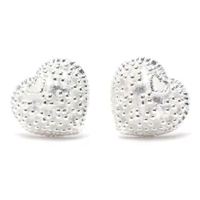 Heart with Dot Stud Earrings