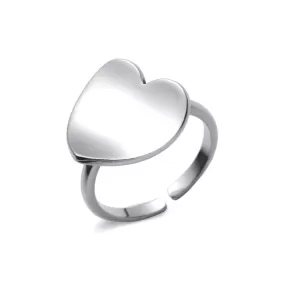 Irregular Peach Heart Silver Heart Plain Ring