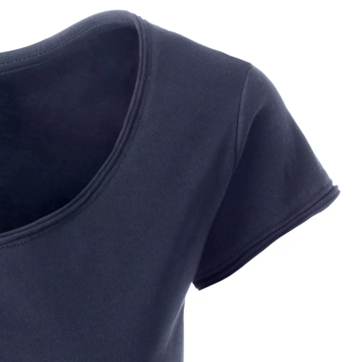 JAN 8001 ― Damen Bio-Baumwolle Rollsaum T-Shirt - Navy Blau