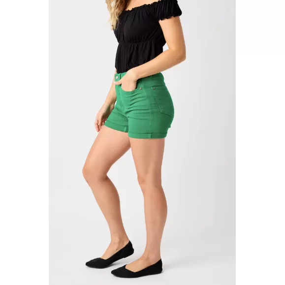 Judy Blue Kelly Green High Waist Tummy Control Shorts