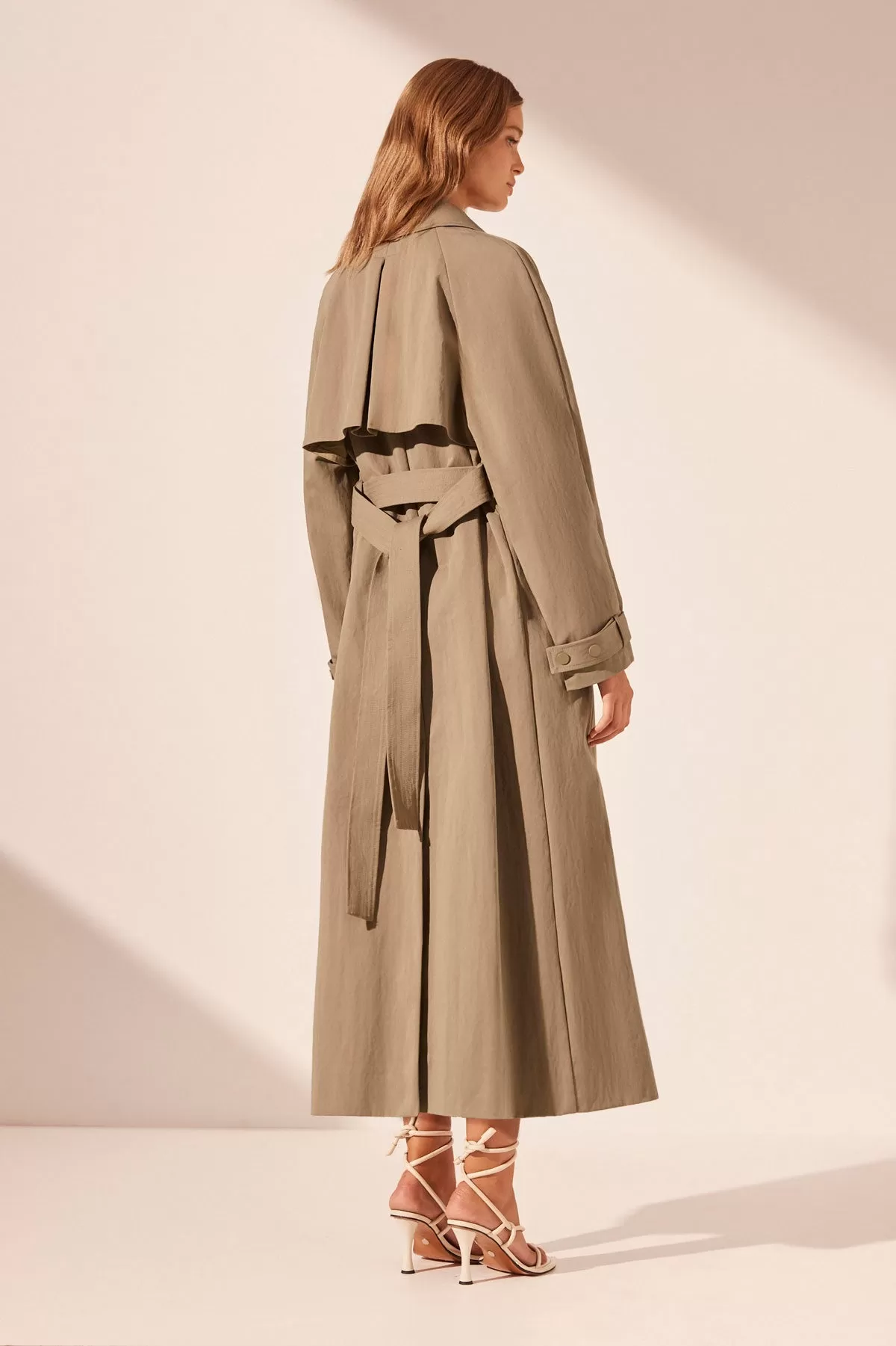 KAI RELAXED TRENCH COAT - GREY KHAKI