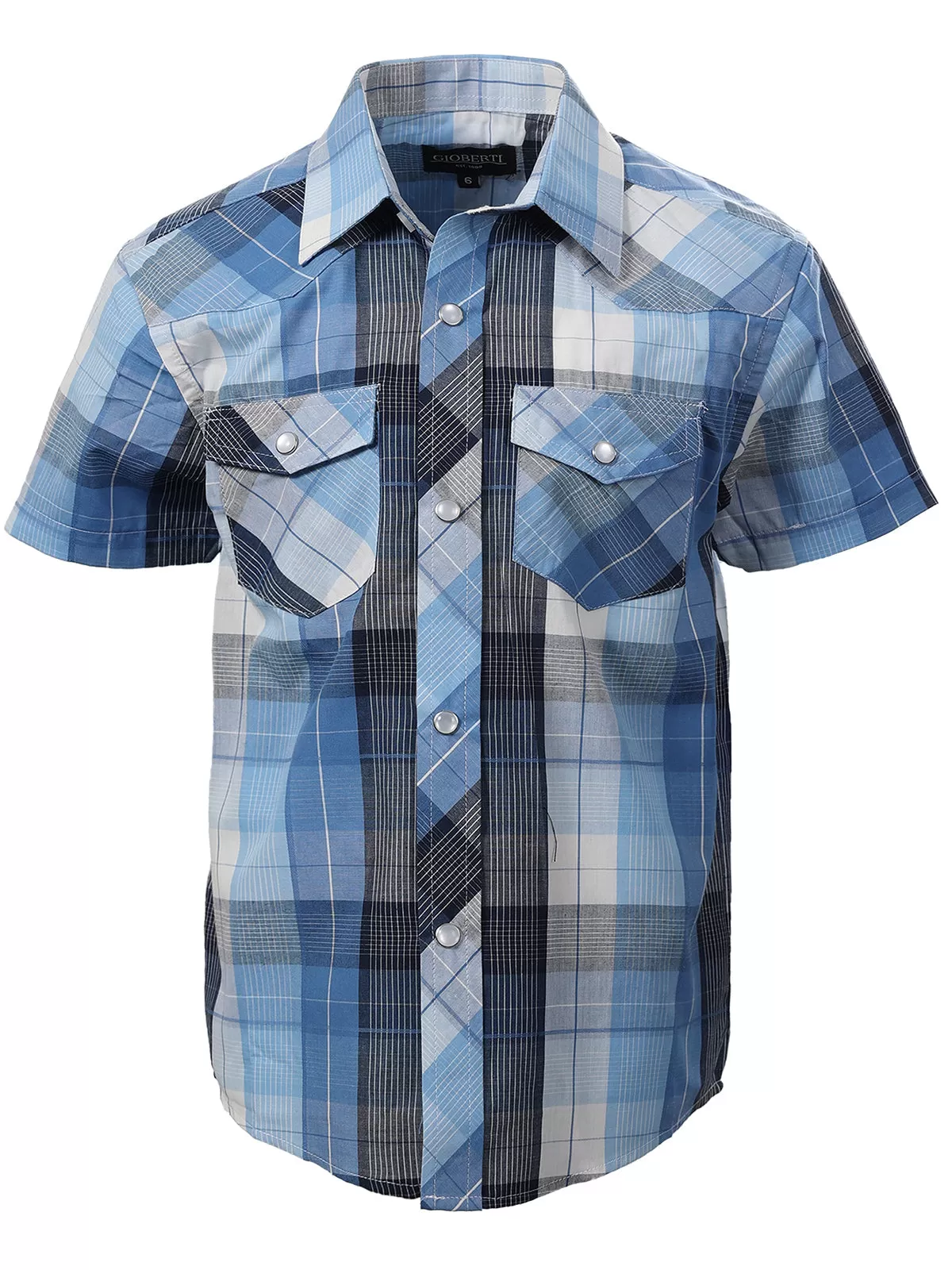 Kid's (4-7) Western Plaid Pearl Snap Shirt