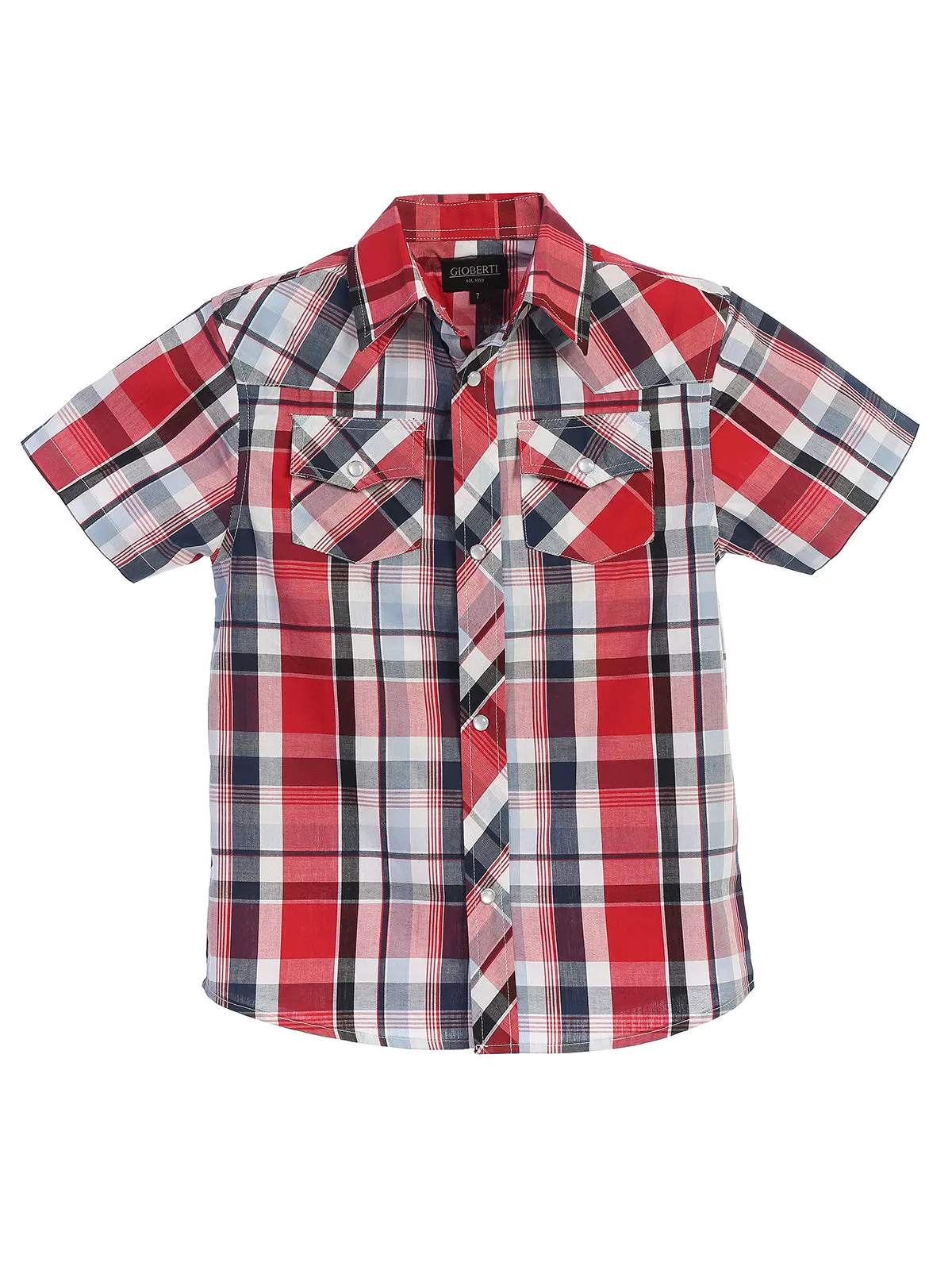 Kid's (4-7) Western Plaid Pearl Snap Shirt