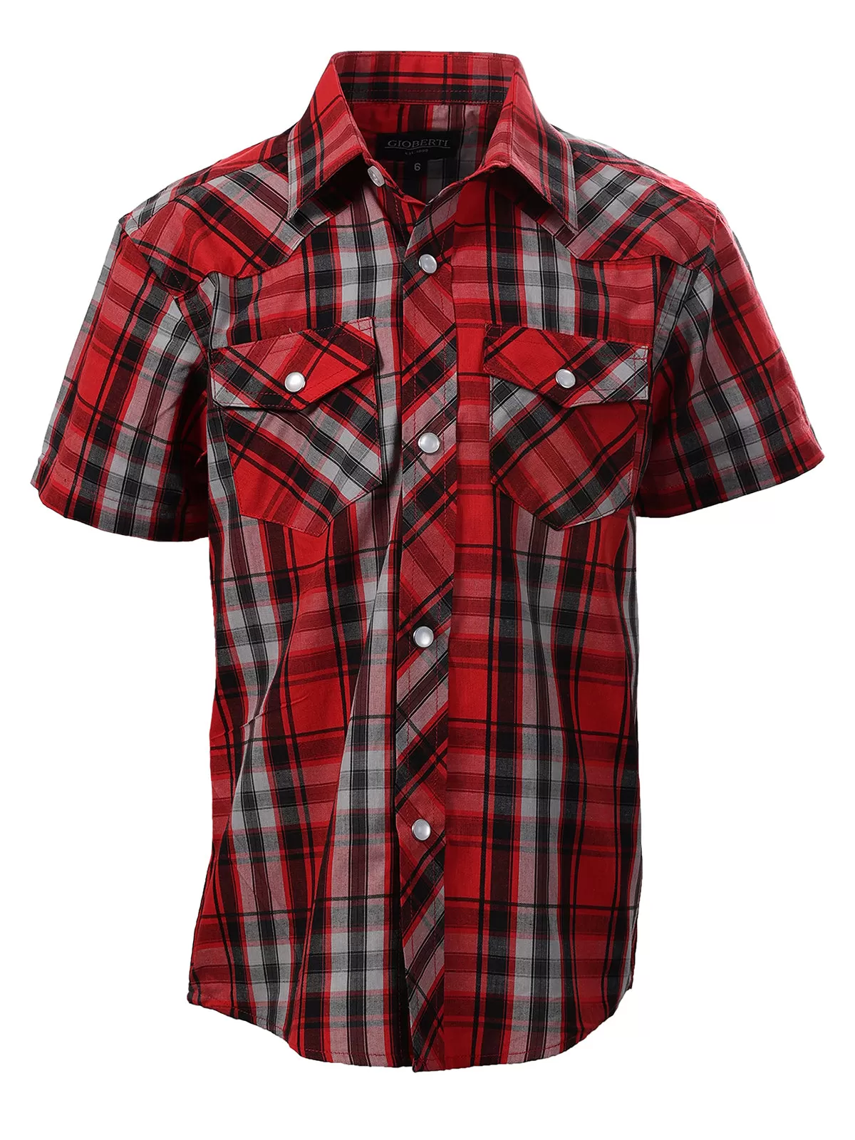 Kid's (4-7) Western Plaid Pearl Snap Shirt