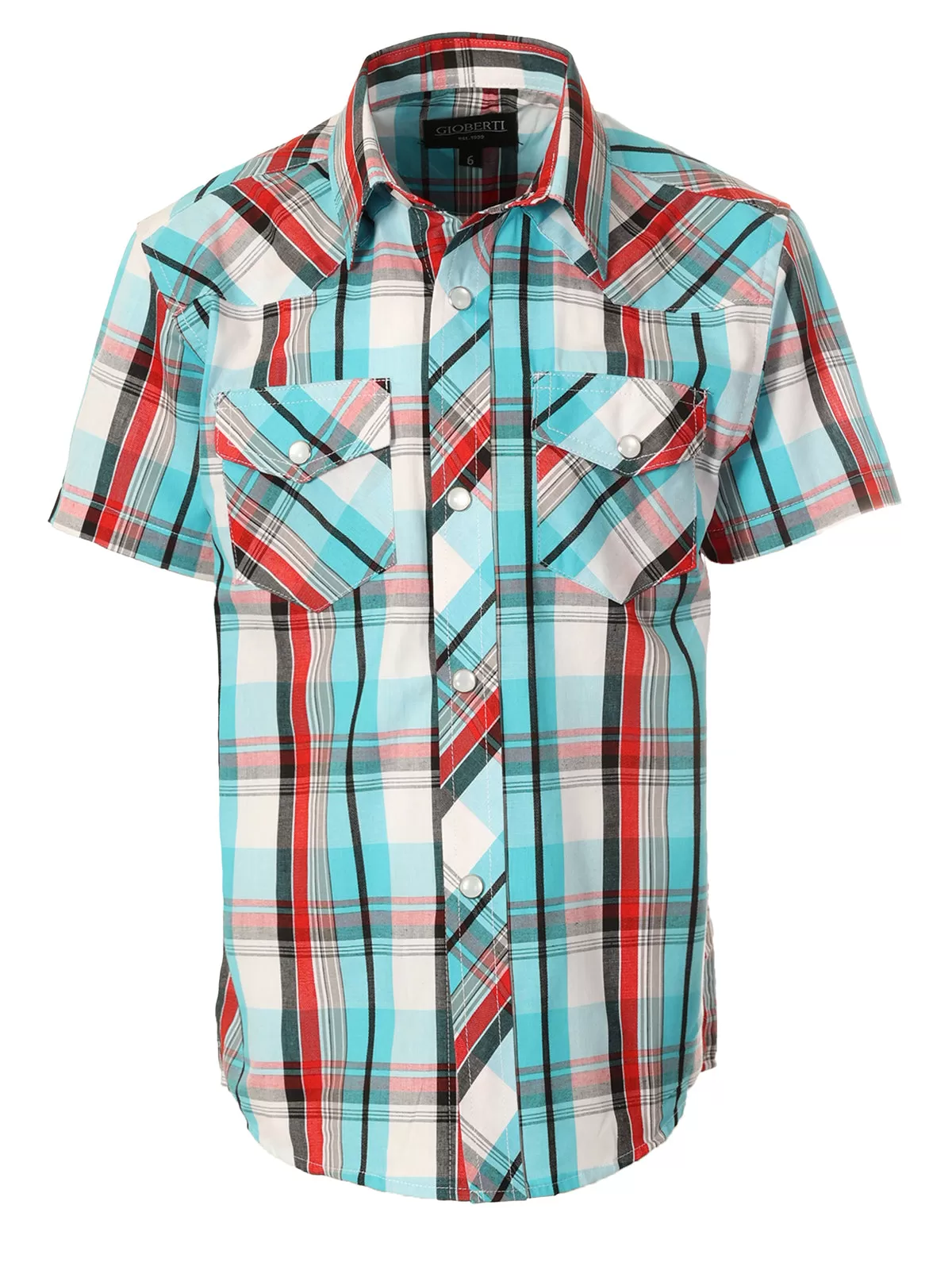 Kid's (4-7) Western Plaid Pearl Snap Shirt