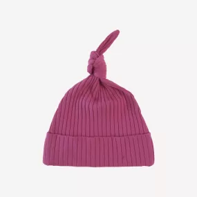 knot hat | pepper berry | organic cotton wide rib