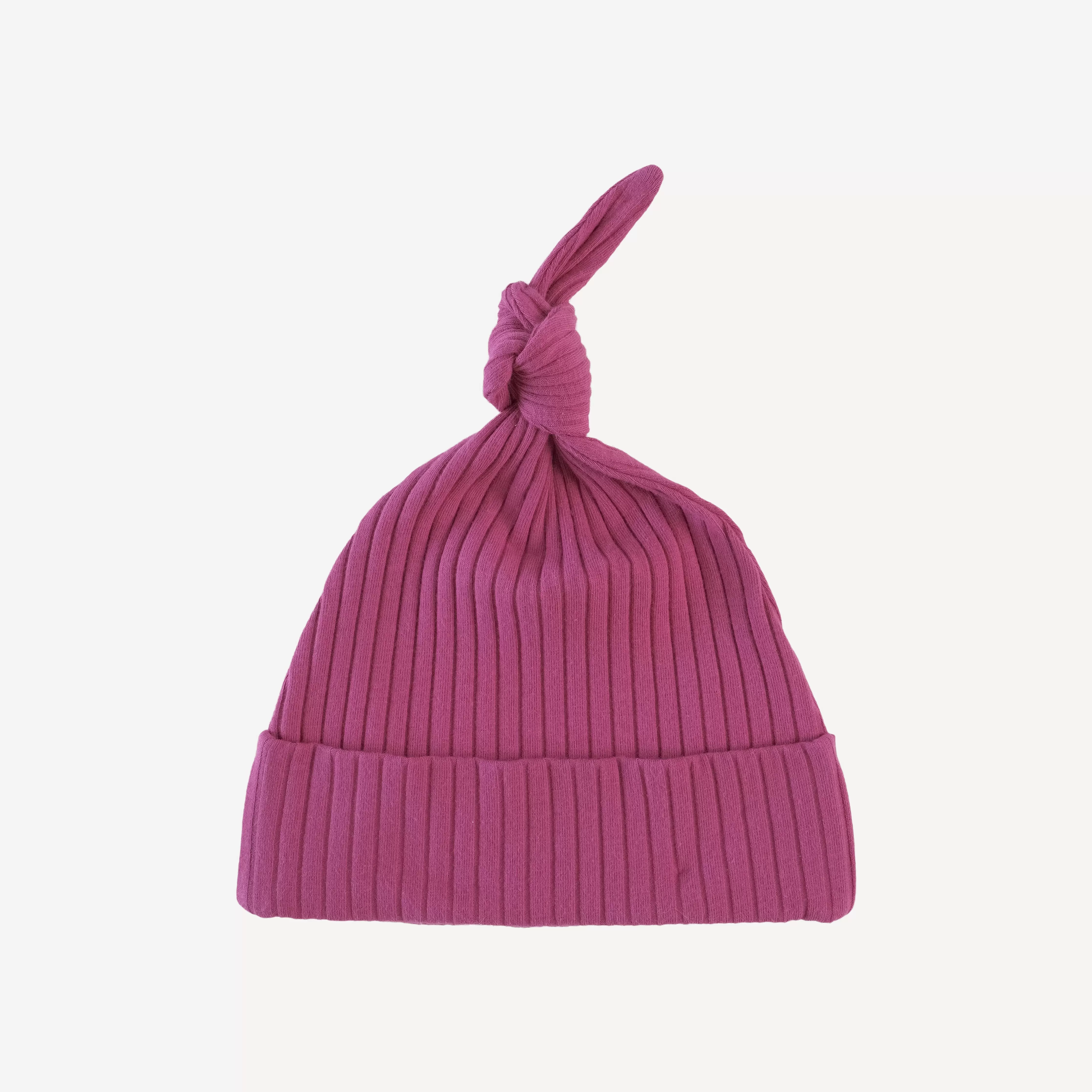 knot hat | pepper berry | organic cotton wide rib