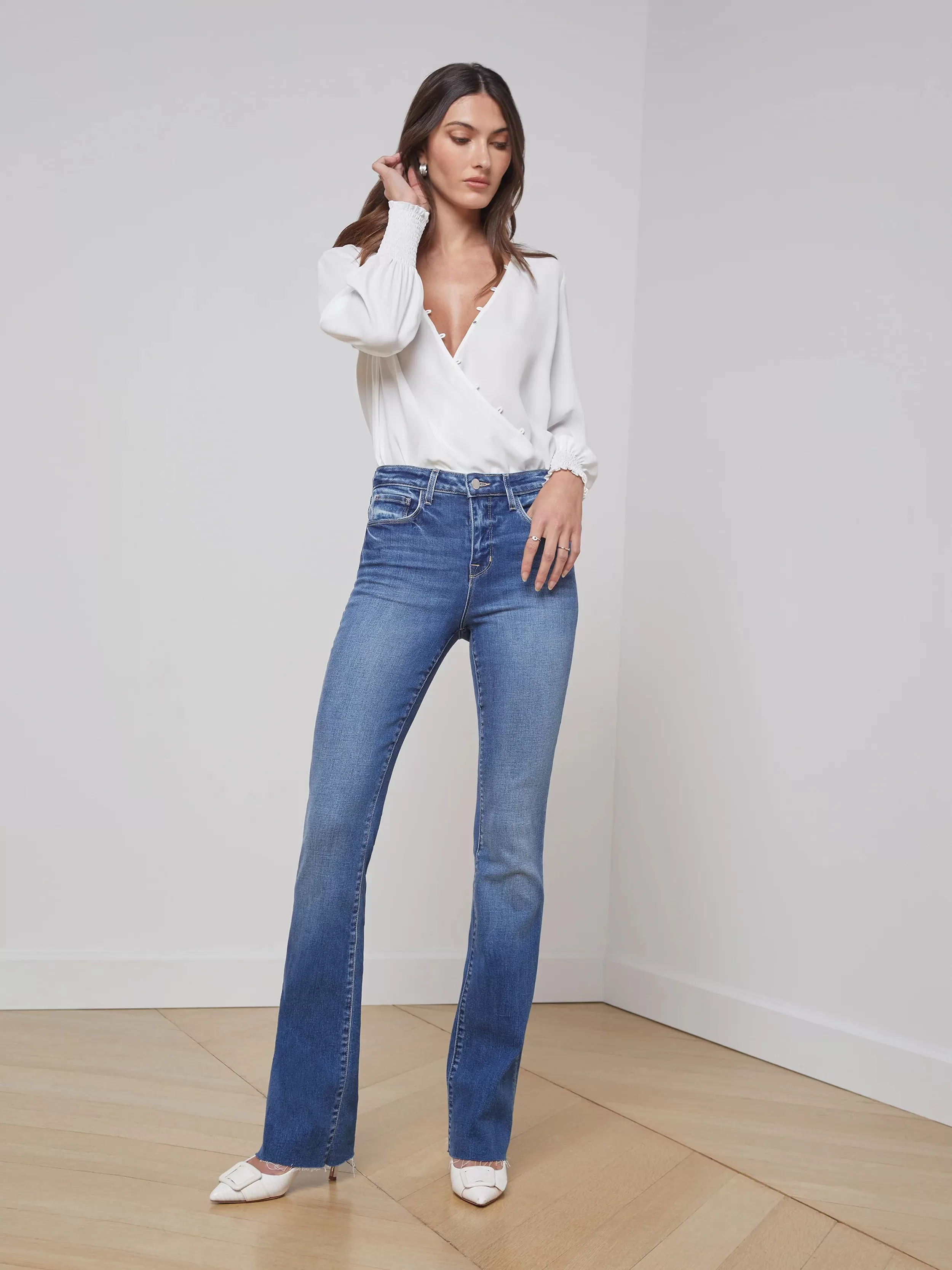 L'Agence Ruth High Rise Straight Leg Jean in Cambridge